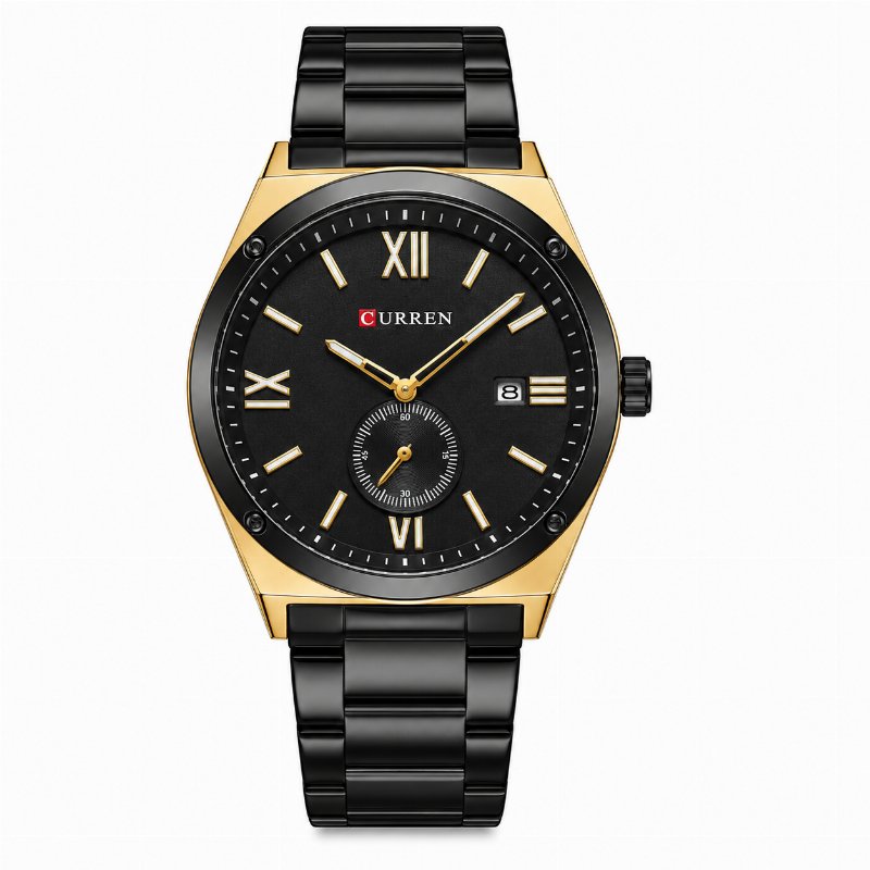 Montre Homme CURREN 8471 – Noir & Or, Bracelet Acier