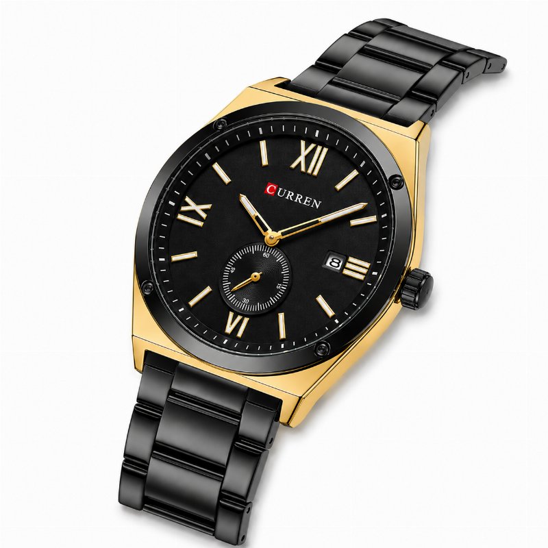 Montre Homme CURREN 8471 – Noir & Or, Bracelet Acier