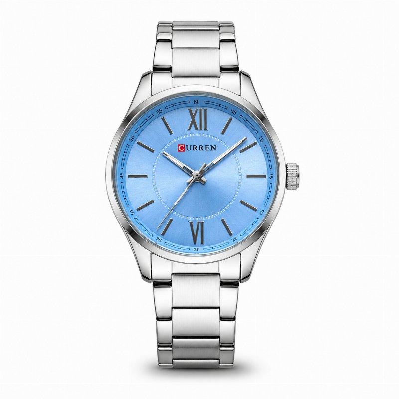 Montre Homme CURREN – Cadran Bleu, Bracelet Acier Argenté