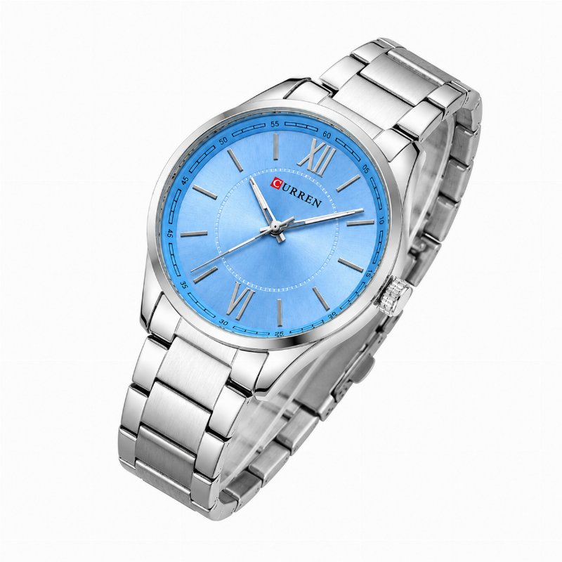 Montre Homme CURREN – Cadran Bleu, Bracelet Acier Argenté