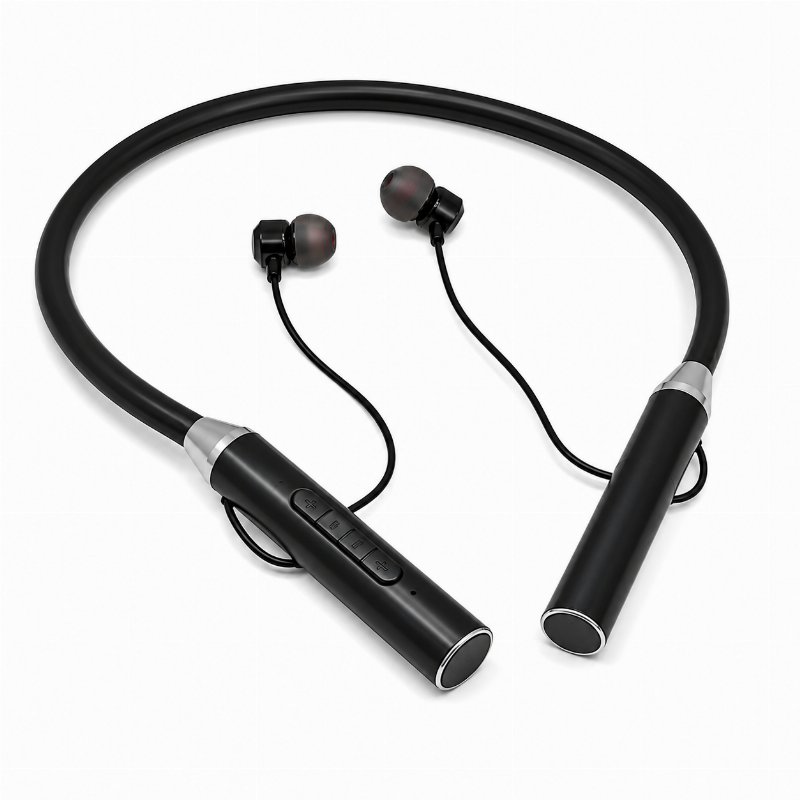 Écouteurs Bluetooth Tour de Cou Sans Fil – Son 12D, Noir